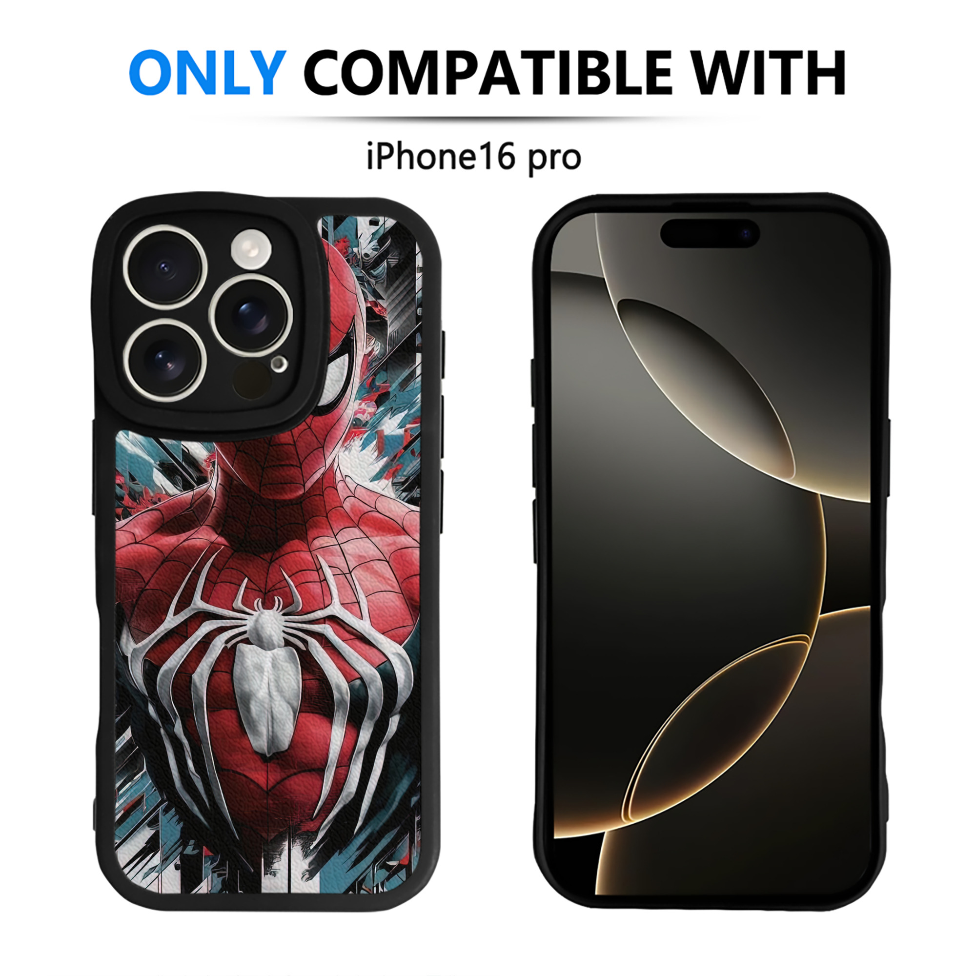 （画像用） Spider Man スパイダーマン 【iPhone 16シリーズ対応】シリコンスマホケース（レザー調） 材質：シリコン